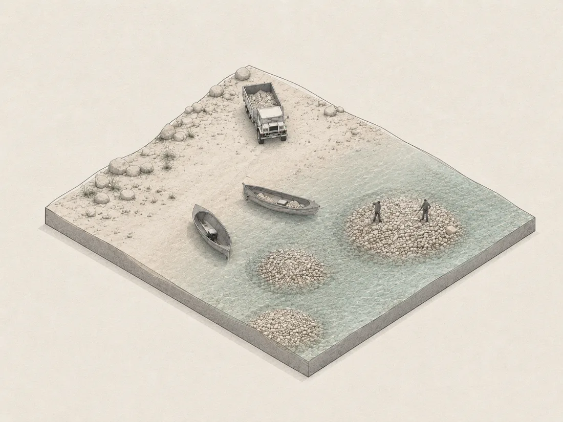 Constructed hill from layered fill