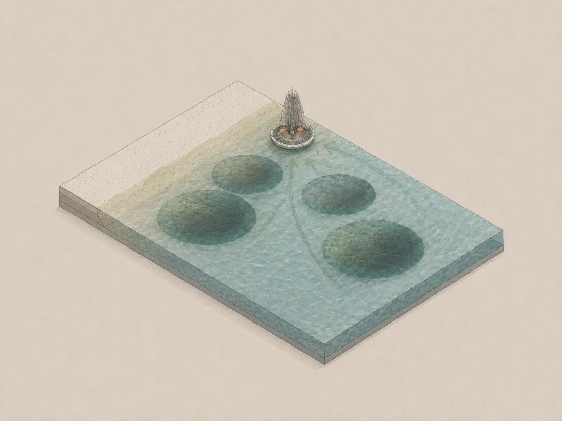 Polluted inflow channelled into wetland cells